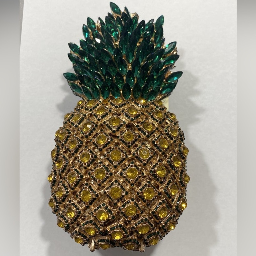 Pineapple rhinestone clutch